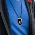 thumbnail image 3 of Marine Corps USMC Semper Fi Black White Logo Officially Licensed Military Dog Tag Pendant Necklace with Cord, 3 of 5
