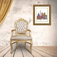 thumbnail image 3 of Fab Funky  12x14 Gold Ornate Wood Framed with Double Matting Museum Art Print Titled - Paris Skyline Rainbow Bright, 3 of 4