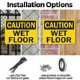 thumbnail image 3 of Wet Floor OSHA Caution Aluminum Sign 14 Inch x 10 Inch - 10 Pack, 3 of 8