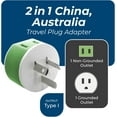 thumbnail image 5 of OREI Australia, New Zealand, China Travel Plug Adapter - 2 USA Inputs - 3 Pack - Type I, 5 of 8
