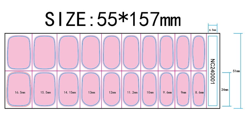 Gel nail stickers, ice-clear UV light hardened semi-cured nail stickers - NC240335