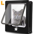 thumbnail image 4 of (Dimensiones interiores: 19,5 x 18 x 5,5 cm, Negro) Gatera, puerta magnética para mascotas con cierre giratorio de 4 vías para gatos, gatitos y animales pequeños, versión mejorada, 4 of 5
