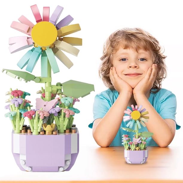 Bloques Construcción Suculentos Micropartículas Plantas en Macetas Simuladas Ensambladas para Adornos Modelo Mesa Escritorio Con Flores (P1269) Edición Limitada Primavera (360PCS)