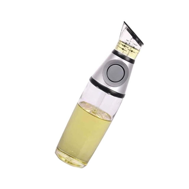 Cateissary Dispensador de aceite Botella de vidrio transparente liviana con medidas Pulverizador de aceite conveniente Gran capacidad para cocinar Cocina y Comedor