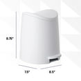 thumbnail image 4 of Superio Small Trash Can with Lid 3 Liter White (2 Pack), Plastic Mini Waste Bin 0.75 Gallon, Modern Curved Lid Step Trash Can with Foot Pedal, Bathroom, Bedroom, Office, Under Desk, Soft Close, 4 of 9