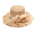 thumbnail image 5 of iHPH7 Derby Hats for Women Wide Brim Hats for Women Church Hats for Women Beach Hats for Women Sun Protection Hat, Khaki One Size, 5 of 5