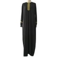 thumbnail image 3 of Robe Maxi Abaya à Imprimé pour Femmes Grande Taille Jilbab Musulmane, Caftan Décontracté, Longue Robe, 3 of 6