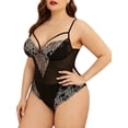 thumbnail image 3 of DYMADE Women Plus Size Sexy Bodycon Shaping Underwear Lace Bodysuit Lingerie Set, 3 of 6