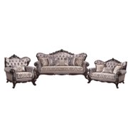 Traditional Antique Oak Sofa + Loveseat + Chair by Acme Benbek LV00809-3pcs