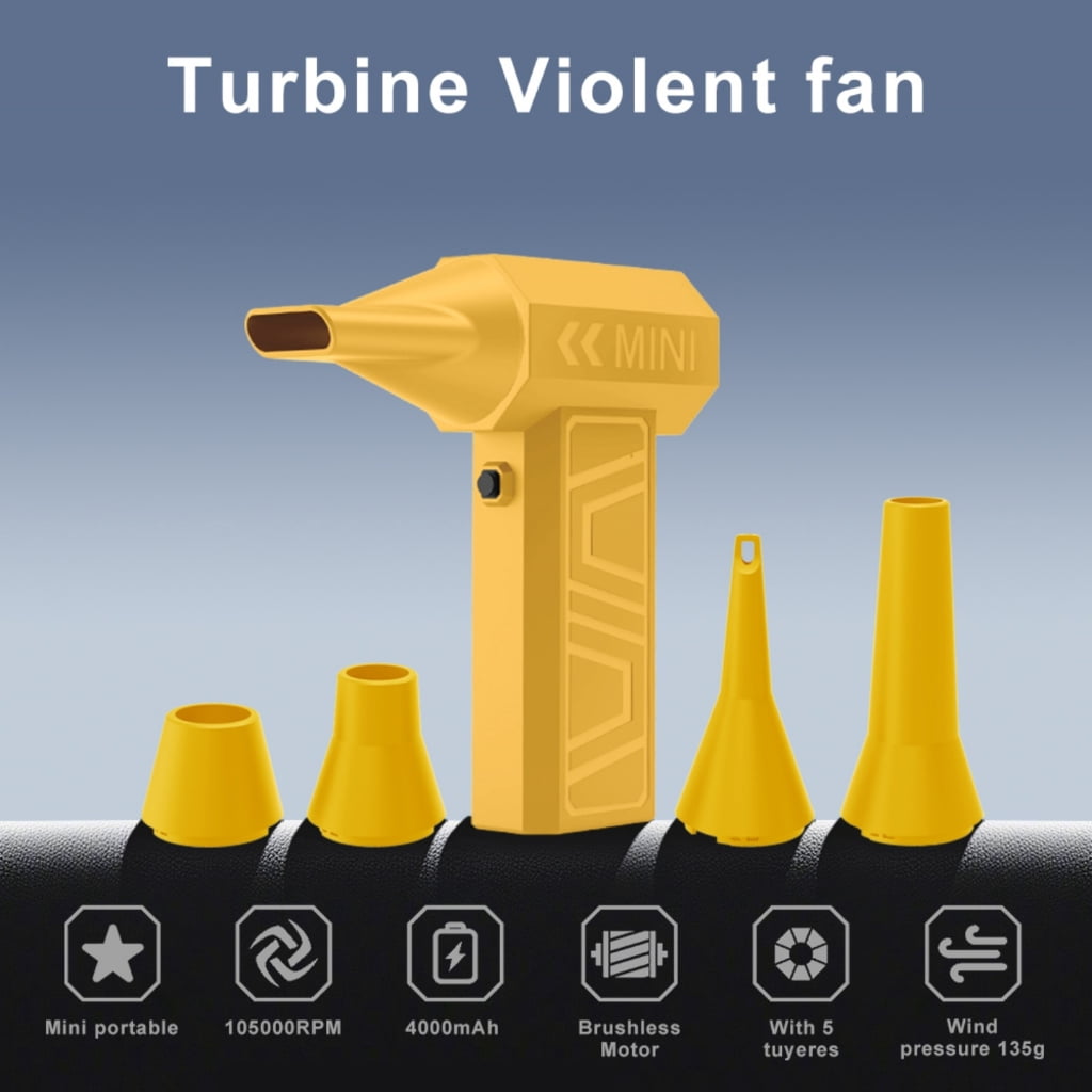 Cordless Blower 105000RPM Air Duster with 5 Interchangeable Nozzles Light Weight Dust Blower for Outdoor Snow Use
