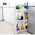 thumbnail image 5 of 1 estante de almacenamiento de cocina, estante de almacenamiento de cocina delgado, deslizable, ruedas de plástico, espacio para habitación, 3 capas, verde claro, 5 of 5