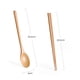 thumbnail image 5 of Juego de cucharas y palillos de madera ZJDOAK, vajilla reutilizable con mango largo, palillos para cocina casera y restaurante., 5 of 8
