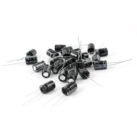 Unique Bargains 25pcs 680uF 16V 105C Radial Lead Aluminum Electrolytic Capacitors Black