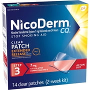 NicoDerm CQ Step 3 Nicotine Clear Patches 7mg Stop Smoking Aid, 14 Count..