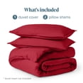 thumbnail image 3 of Bare Home Luxury Duvet Cover and Sham Set - Premium 1800 Collection - Ultra-Soft - Full, Red, 3-Pieces, 3 of 10