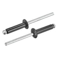 thumbnail image 1 of Unique Bargains 4mm x 16mm en Aluminium Tête Ronde Plate Rivets Aveugles, Noir 100 Pack, 1 of 5