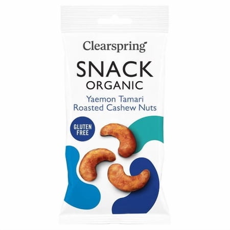 Clearspring Gluten-Free Organic Tamari Roasted Cashew Nuts 30g British Import (Pack of 3)