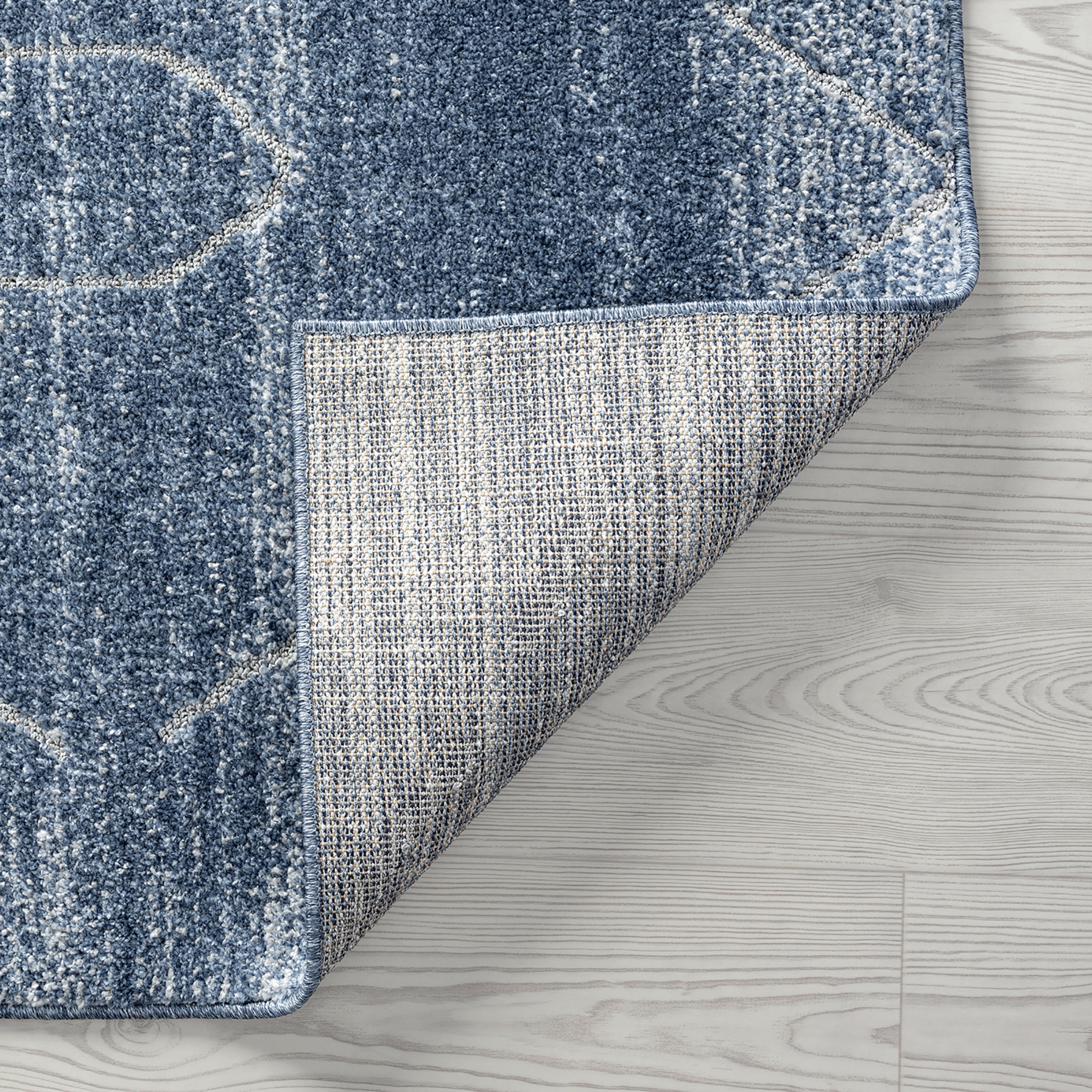 Bliss Rugs Modern Contemporary Geometric Area Rug, Indoor Rugs for Living Room, Dining Room, Bedroom | Navy, 5' x 8' (5'3''x7'3'')