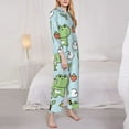 thumbnail image 5 of Wukai Cute Floral Frog Print Women's Pajama Set - Soft Long Sleeve Sleepwear for Comfort and Style-Small, 5 of 9
