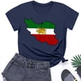 thumbnail image 3 of Camiseta de Manga Corta Impresa de Cuello Alto para las Mujeres, Tops de Cuello Redondo para las Mujeres Mezcla de Poliéster de Spandex de Uso Diario Casual, 3 of 5