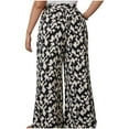 thumbnail image 2 of Womens Plus Black and White Wide Leg Belt Pant, 2 of 4