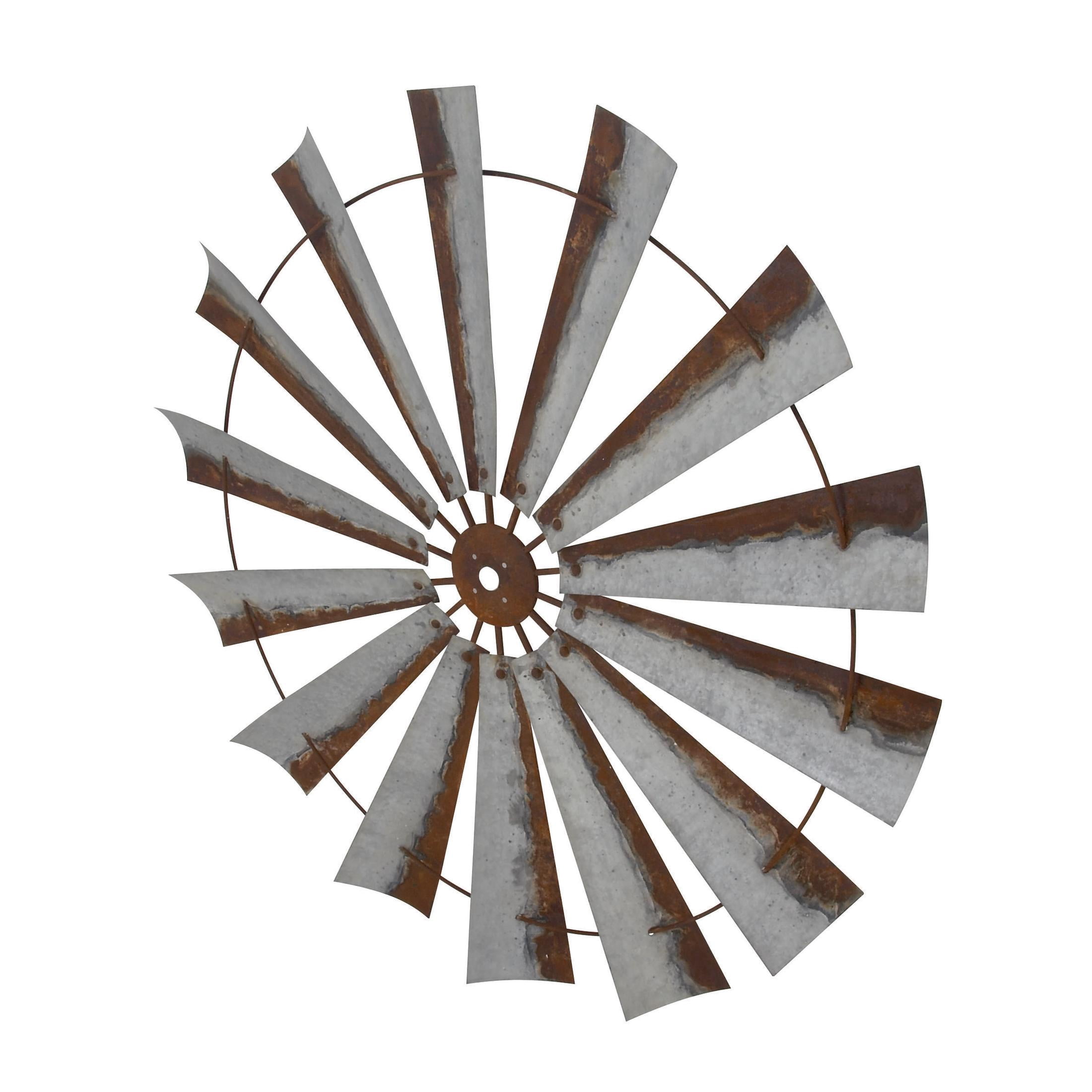 DecMode Gray Metal Indoor Outdoor Windmill Wall Decor