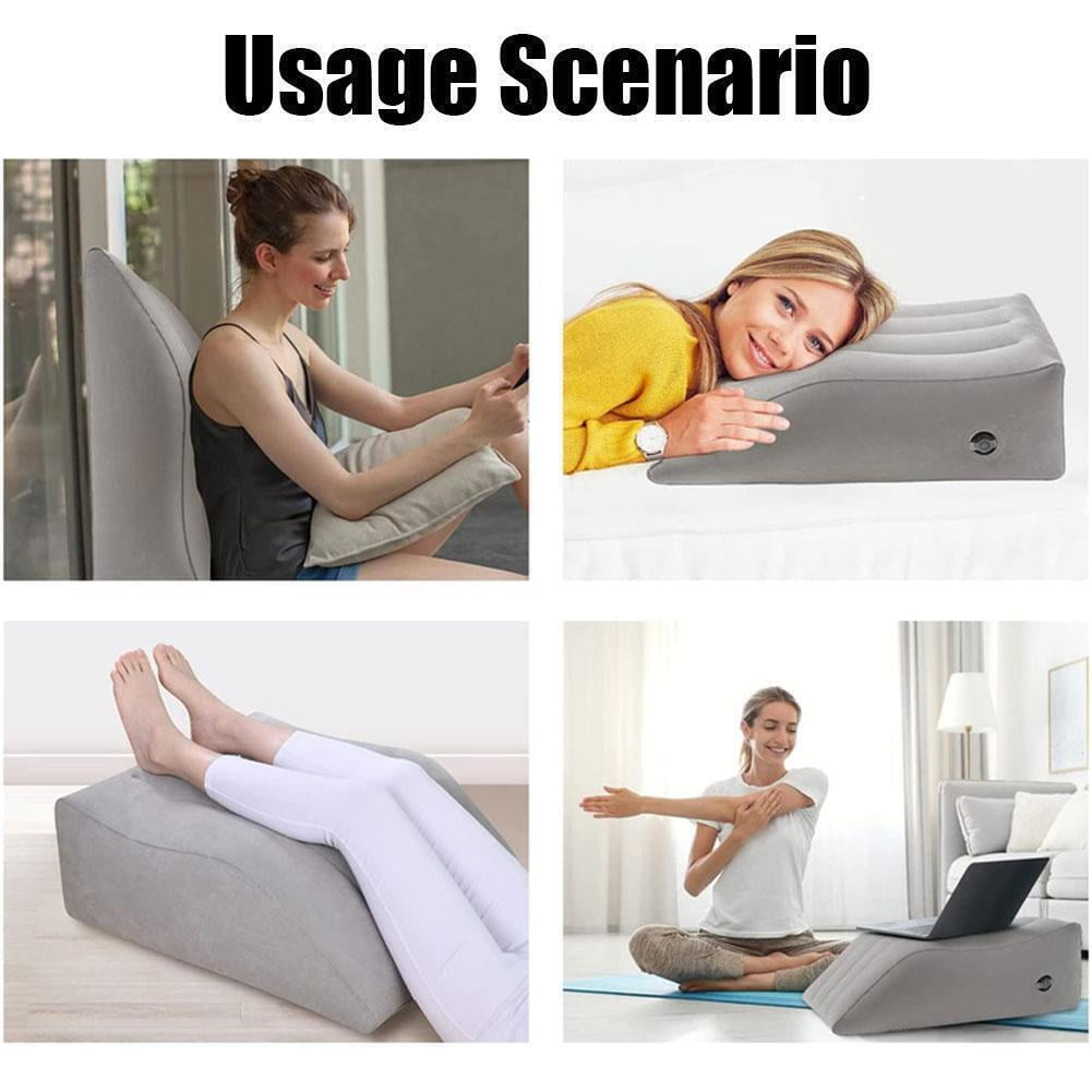 Hinzonek Leg Elevation Pillows, Inflatable Portable Wedge Pillows for Sleeping, Legs Reduce Swelling, Blood Improve Circulation, Back Pain, After Surgery, Foot Lift Rest, Pregnant, Gray