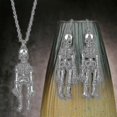 thumbnail image 3 of Pendientes de Halloween yuxing collar Colgante de Esqueleto Humano Pendientes de Calavera Plata antigua, 3 of 4