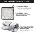 thumbnail image 7 of White Gold Geometric Marble Kitchen Oven Mitt and Pot Holder Sets 4 Pcs for Baking, Cooking and Grilling, Heat Resistant Up To 392 °F, 7 of 7
