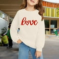 thumbnail image 4 of YunPes Kids' Heart Print Oversized Sweatshirts Fall Winter Warm Comfy Crewneck Pullover Tops with Love Design for Teen Girls Boys, 4 of 6