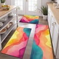 thumbnail image 2 of Colorful Tie Dye Wave Pattern Kitchen Rugs Sets Of 3,Kitchen Runner Rugs Non Skid Washable,Decorative Kitchen Floor Mats for Kitchen,Sink,Laundry,17"x30"+ 17"x47" + 17"x59", 2 of 6