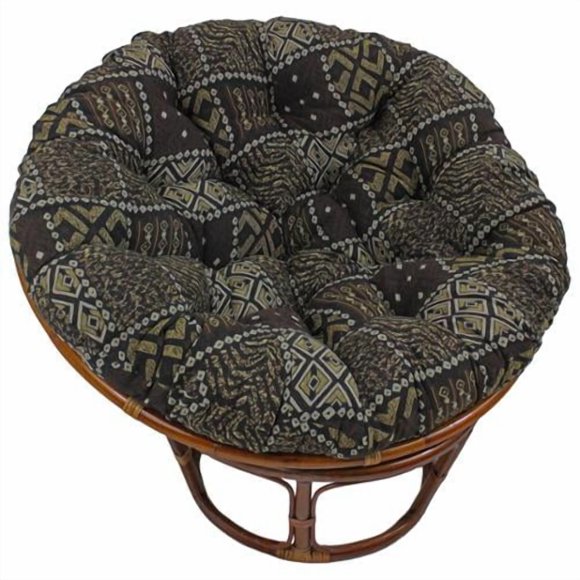 Blazing Needles Patterned Tapestry Papasan Chair Cushion, 44" x 6" x 44", Palm Springs