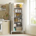 thumbnail image 2 of HOMCOM Kitchen Pantry with Sensor LED Light Pantry Storage Cabinet White, 2 of 8