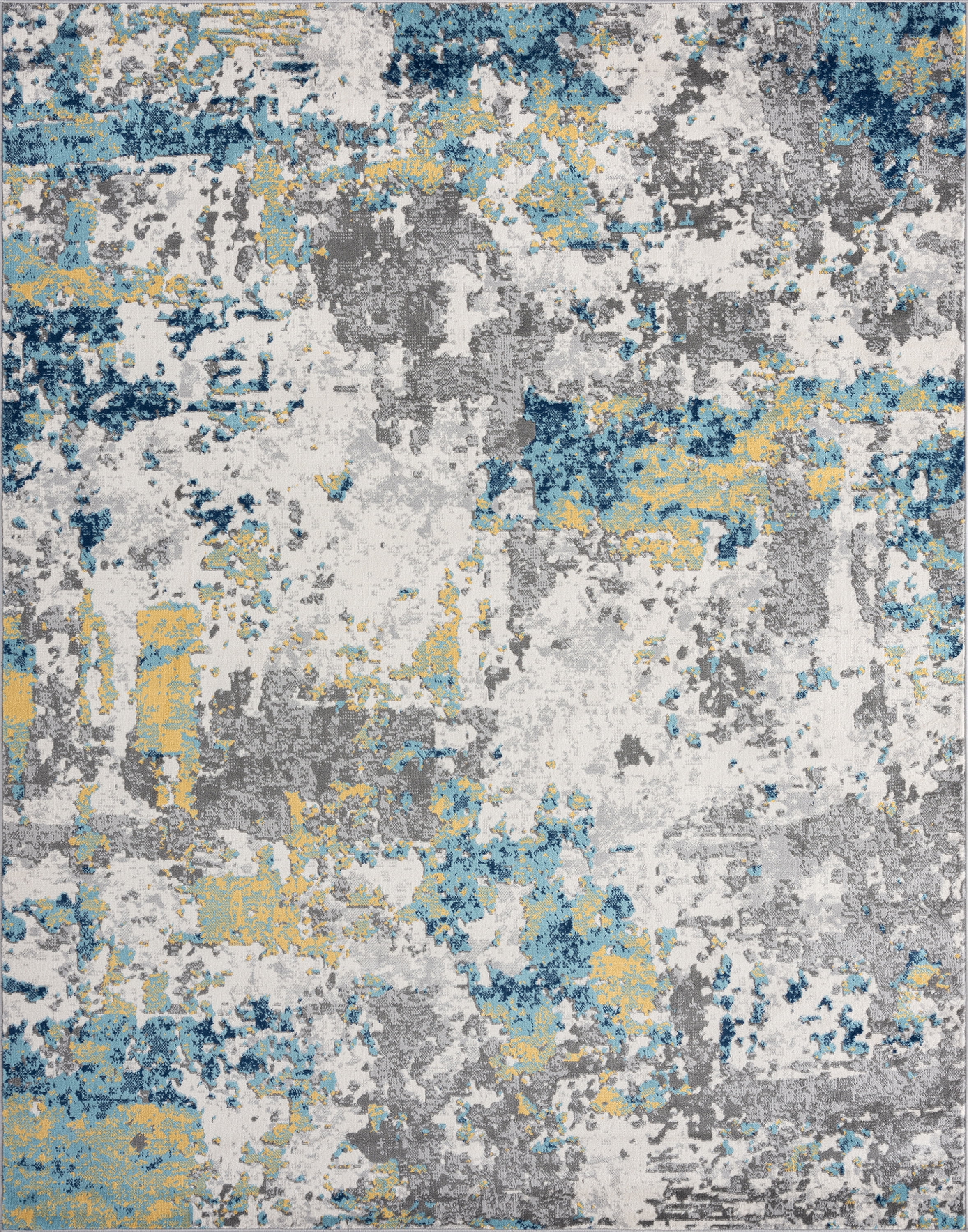 Contemporary 5x8 Area Rug (5'3'' x 7'3'') Abstract Gold, Gray Living Room Easy to Clean