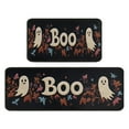 thumbnail image 2 of Halloween Kitchen Rug Set of 2 Anti Fatigue Kitchen Mats for Floor,Halloween Spooky Ghost Maple BOO Kitchen Rugs and Mats for Bathroom,Room Farmhouse (47x17+30x17 inches), 2 of 7