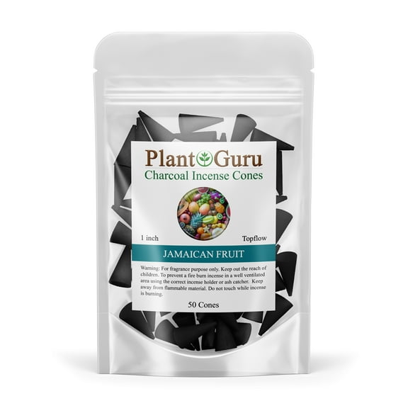 Jamaican Fruit Charcoal Incense Cones 1" TOPFLOW - 50 Pack - Natural Scented Cones Handmade Hand Dipped