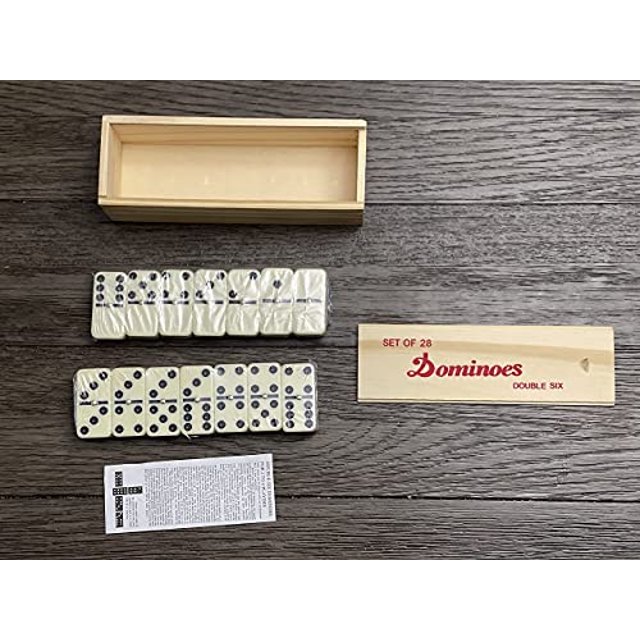 Juego Profesional de Dominó Doble 6 para Adultos - 28 Azulejos Dominó Marfil con Spinner E Diamond Dominoes Diamond Dominoes