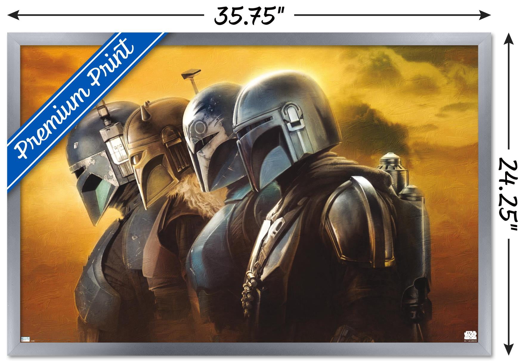 Star Wars: The Mandalorian Season 3 - Helmets Wall Poster, 22.375" x 34" Framed