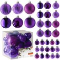 thumbnail image 1 of Set de adornos navideños PREXTEX Morado 36 piezas, 1 of 7