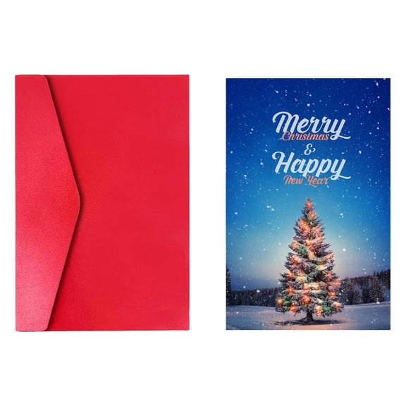 Christmas Cards with Envelopes and Set, Festive Holiday Card Box with Printed Message Inside for Friends Family Mailing and Gifting