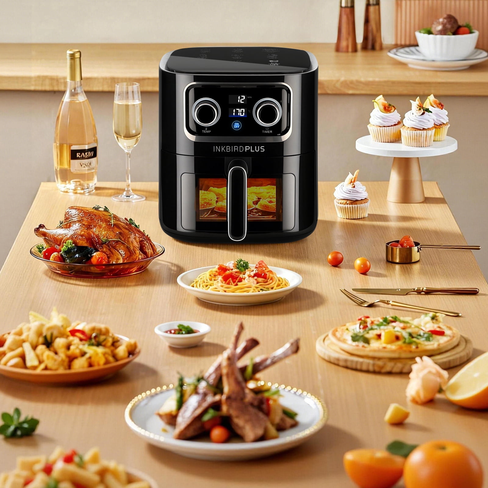 Inkbirdplus 10L Air Fryer - Mechanical Control, Automatic Power-Off