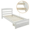 thumbnail image 5 of Bellemave Twin Size Bed with Storage Drawers, Wood Platform Bed with Headboard and Footboard for Teens, Adults, No Box Spring Needed, White, 5 of 8