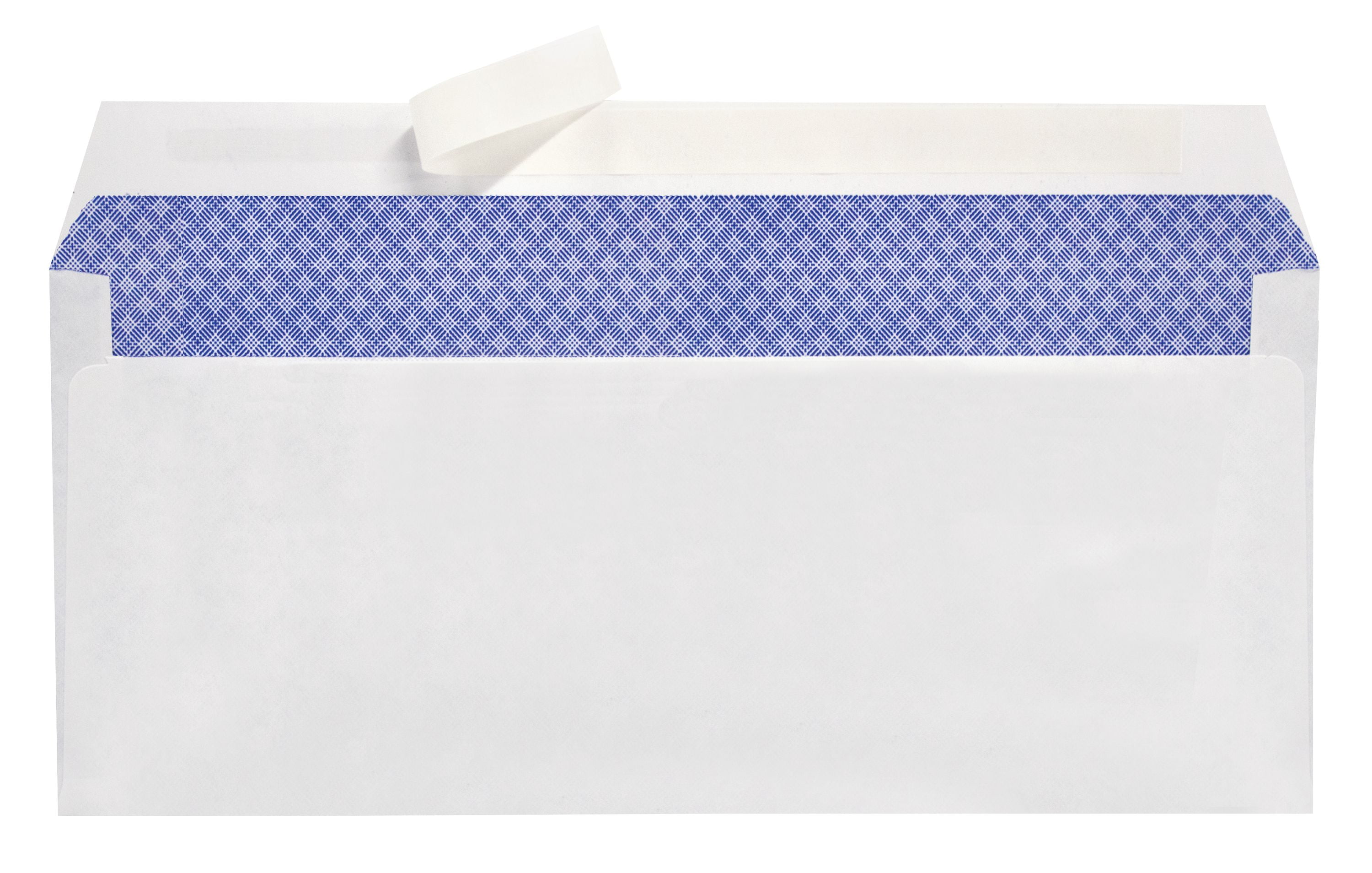 Pen + Gear Size #10 Envelopes, Peel & Stick Closure, White, Privacy Tinted (Blue), 250 per Box