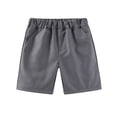 thumbnail image 4 of LIBRCLO Kids Shorts for Boys Size 13 Years Elastic Waist Wrinkle Free Shorts School Uniform Casual Dress Pants Gray, 4 of 6