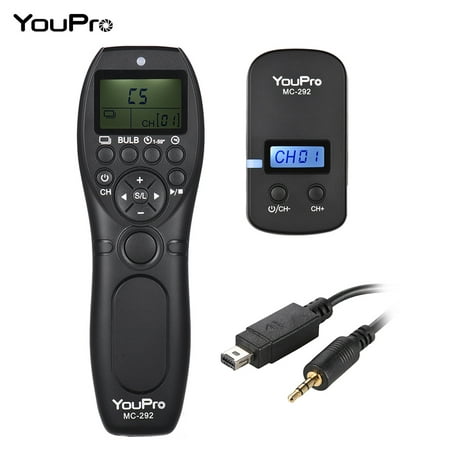 YouPro MC-292 DC2 2.4G Wireless Remote Control LCD Timer Shutter Release Transmitter Receiver 32 Channels for Nikon D750 D7200 D7100 D7000 D610 D600 D5500 D5300 D5200 D5100 D5000 D3300 D3200 D3100
