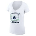 thumbnail image 2 of Women's G-III 4Her by Carl Banks White Vancouver Canucks Super-Slim Fit Lightweight Collage Team Graphic T-Shirt, 2 of 3