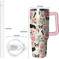 thumbnail image 3 of 40 oz Cute Corgi Tumbler with Handle and Straw, Stainless Steel Insulated Cup with Lid and Straw, Travel Mug Water Bottle, Gifts for Women, 3 of 6