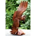 thumbnail image 5 of Extra Large Huge 20" Hand Carved Soaring Wooden Owl Dark Brown Statue Sculpture Figurine Home Decor Collectible, 5 of 8