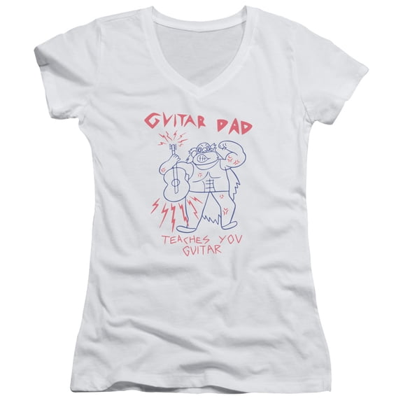 Steven Universe Guitar Dad Junior Women's T-Shirt V-Neck White
