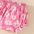 thumbnail image 6 of TOWED22 Newborn Girl Outfits Rainbow Print Romper Bodysuit Ruffle Shorts Set Clothing Hot Pink,12-18 M, 6 of 7